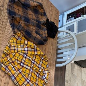 Yellow Plaid Kids Shirt